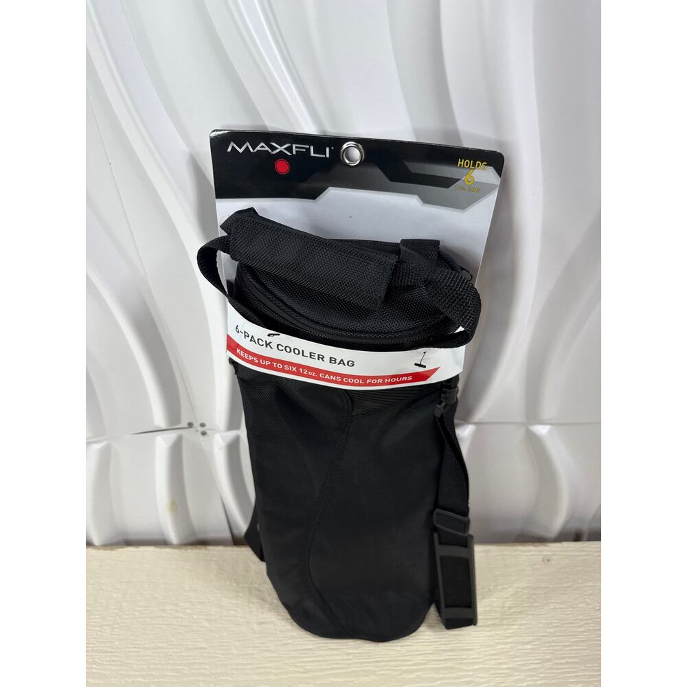 Maxfli 6-Pack Cooler Bag - Holds 6 Cans - Keeps Drinks Cold for Hours - Black